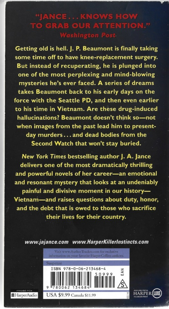 Second Watch 2013 PB by J.A.Jance VG B-31