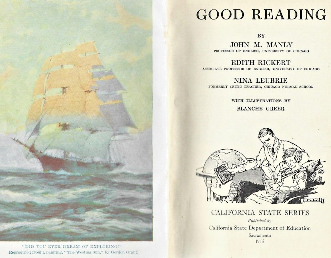 GOOD READING by John M Manly 1935 H/C                                        B-8