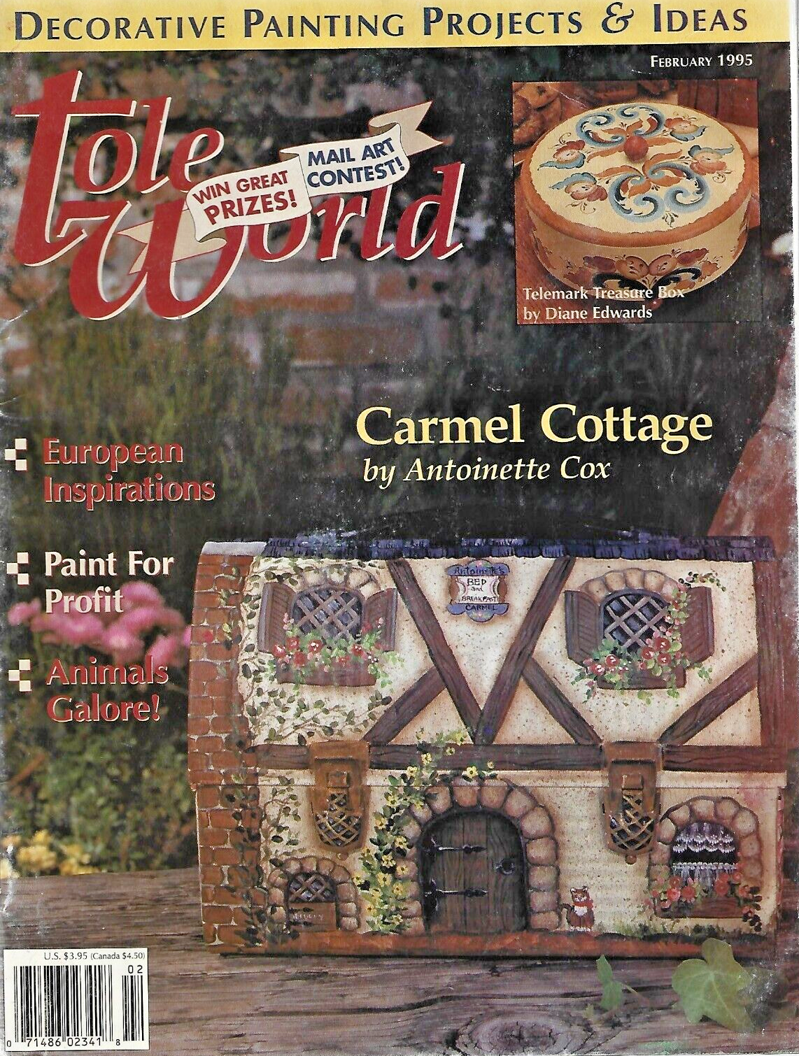 TOLE WORLD MAGAZINE February 1995 "Very Good"                               B-18