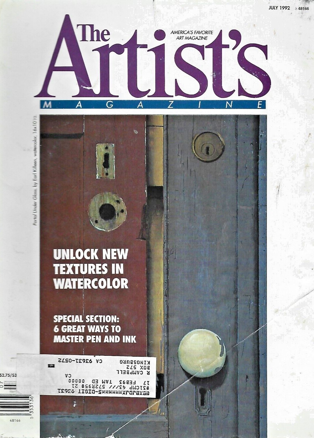 THE ARTIST'S MAGAZINE 1992 ( 12 ISSUES  JAN  THRU  DEC ) VG  B20