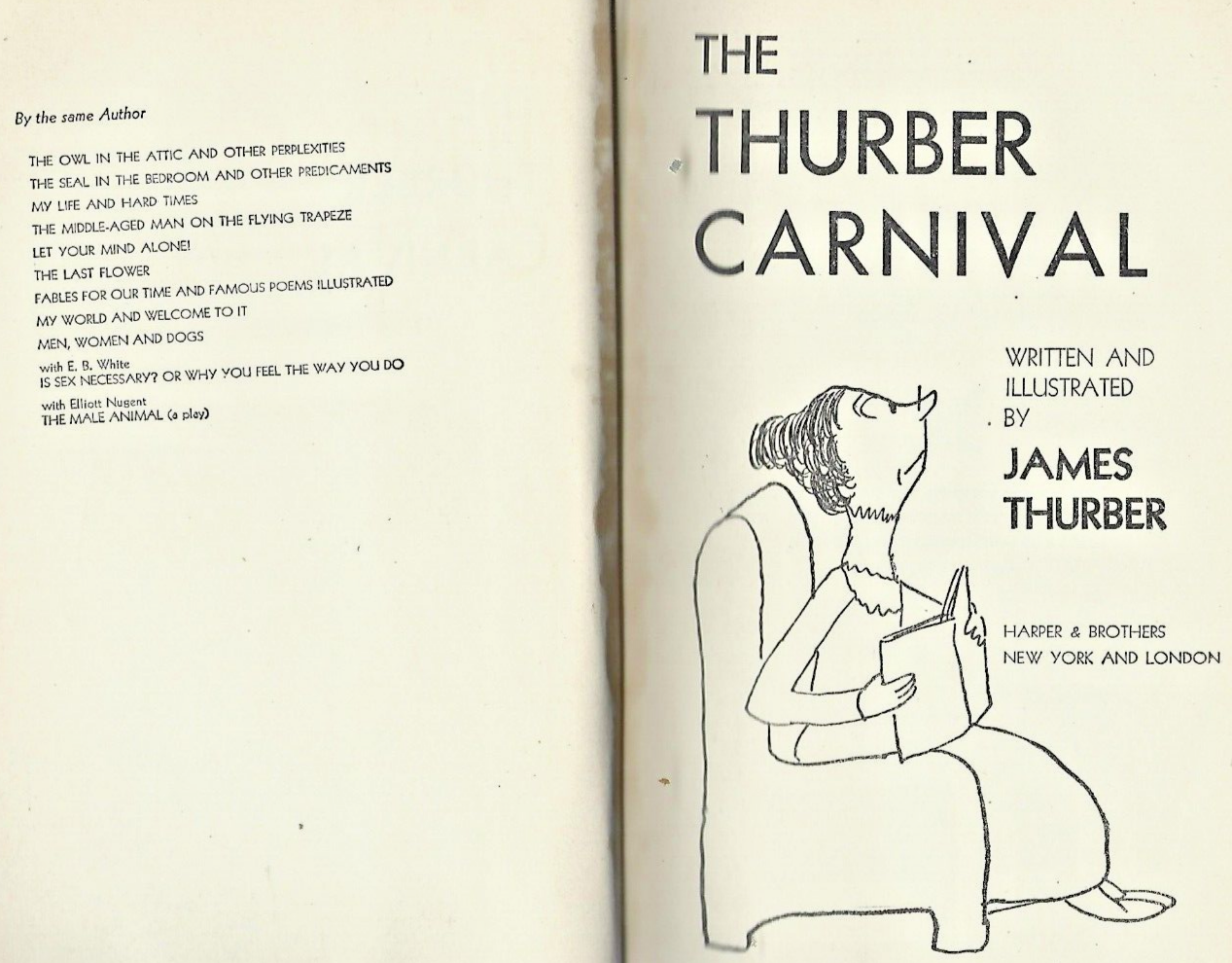 The Thurber Carnival by James Thurber 1944 HC "Very Good"                   B-11