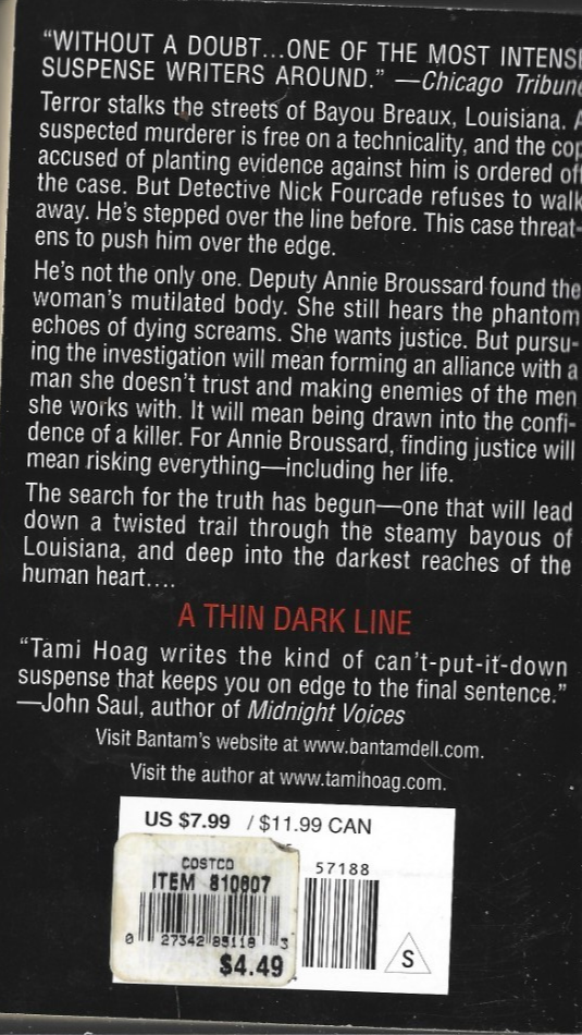 A Thin Dark Line by Tami Hoag (1998, Paperback) B31