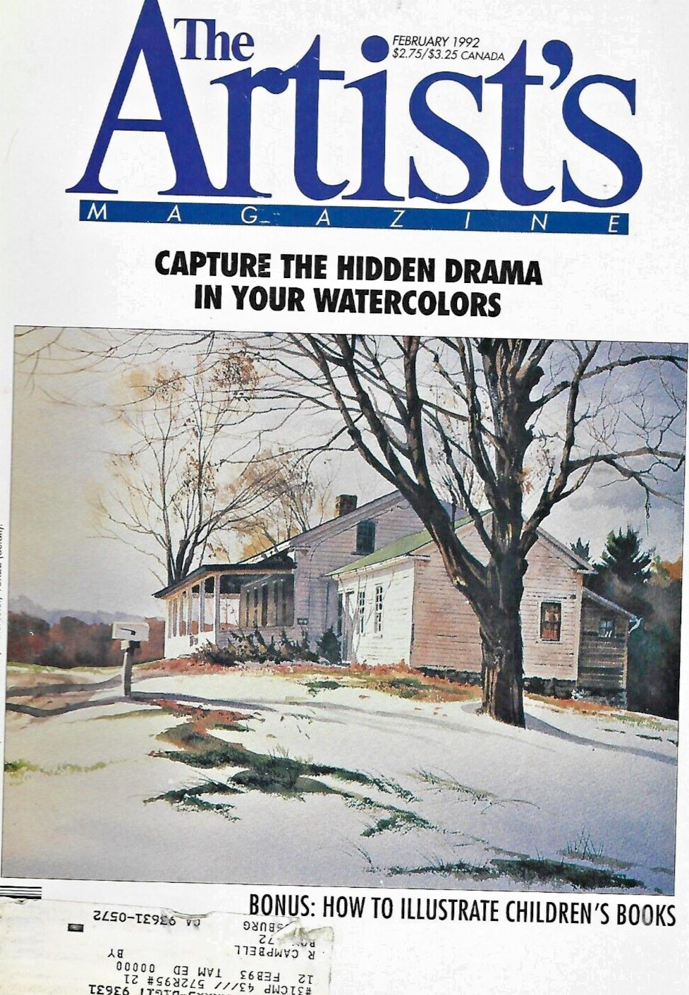 THE ARTIST'S MAGAZINE 1992 ( 12 ISSUES  JAN  THRU  DEC ) VG  B20