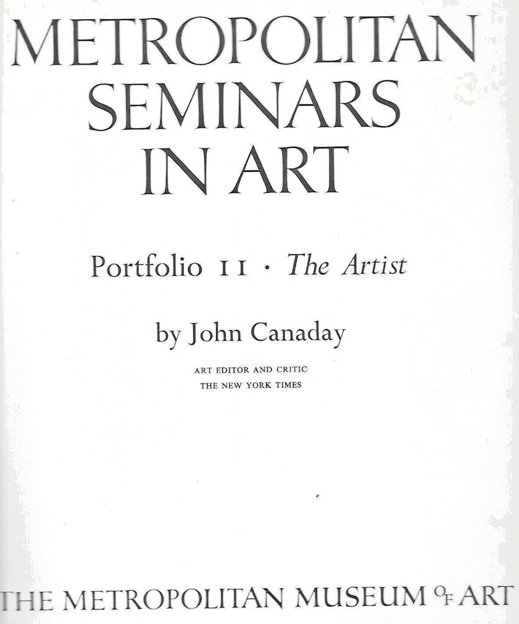3-METROPOLITAN SEMINARS IN ART by John Canaday 1958    L-37     B-30