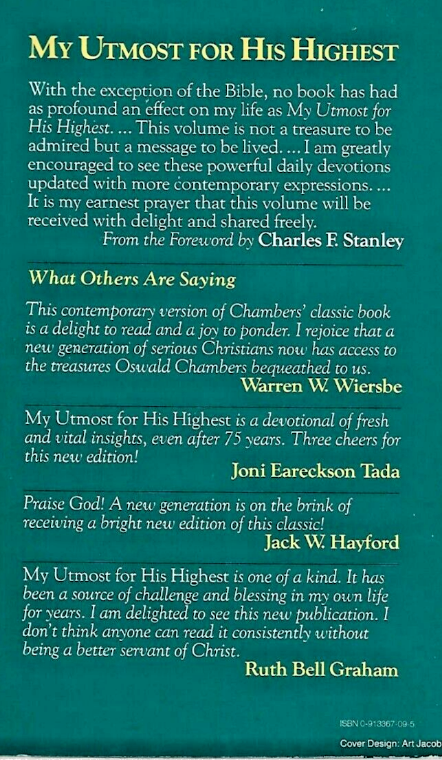 My Utmost For His Highest 1992 PB by Oswald Chambers "GOOD"                 B-29