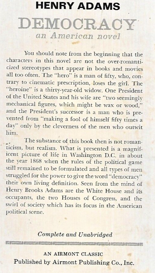 Democracy 1968 Airmont Classic by Henry Adams                               B-26