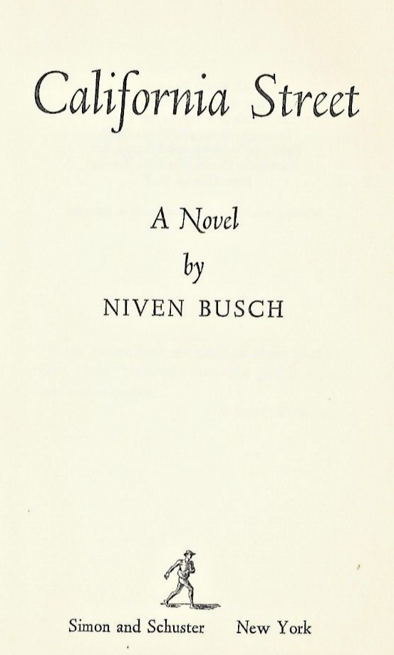 California Street 1959 HC by Niven Busch "VG"                                B-5