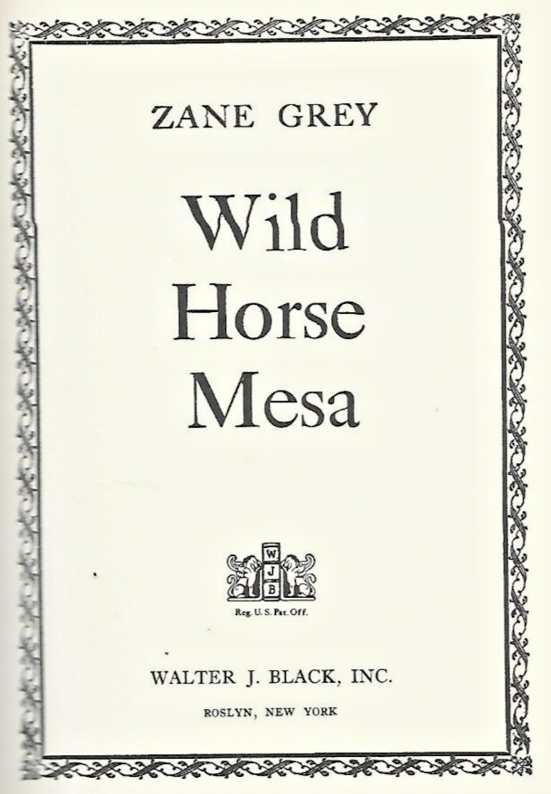 WILD HORSE MESA by Zane Grey 1924 H/C                                       B-11