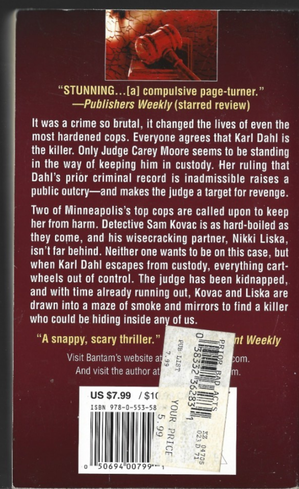 Prior Bad Acts by Tami Hoag (Paperback Book)  B31