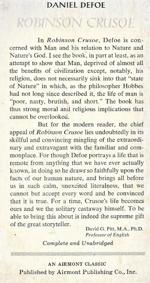 Robinson Crusoe 1963 Airmont Classic by Daniel DeFoe VG                     B-26