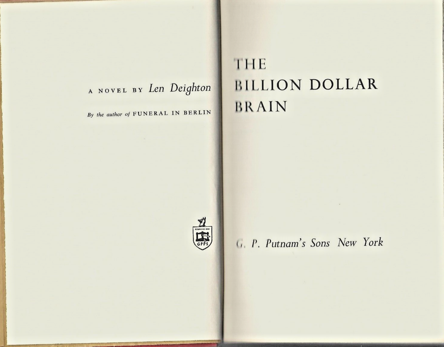 The Billion Dollar Brain by Len Deighton 1966 Putnam edition                 B-9