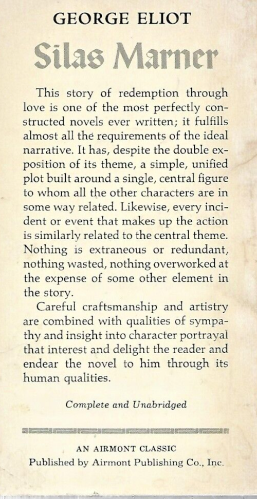 Silas Marner 1963 Airmont Classic by George Eliot "Good"                    B-26