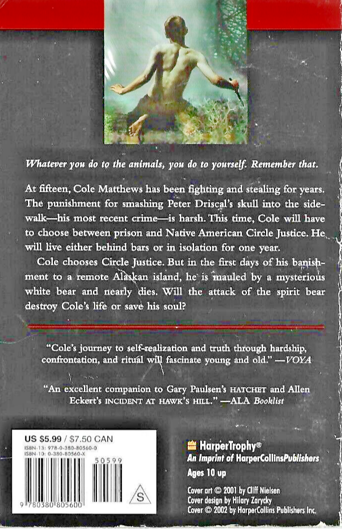 Touching Sprit Bear 2001 PB by Ben Mikaelsen VG                             B-17