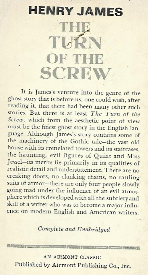 The Turn of the Screw 1967 Airmont Classic by Henry James                   B-26