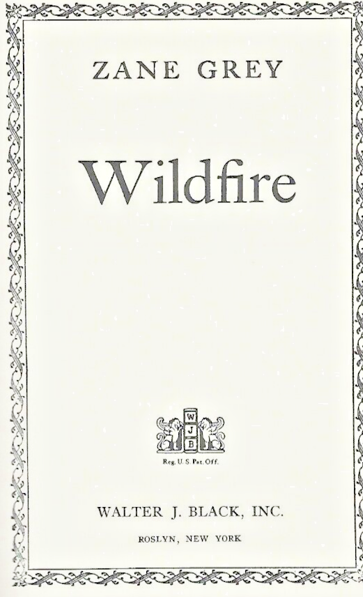 WILDFIRE by Zane Grey 1916 H/C                                              B-11