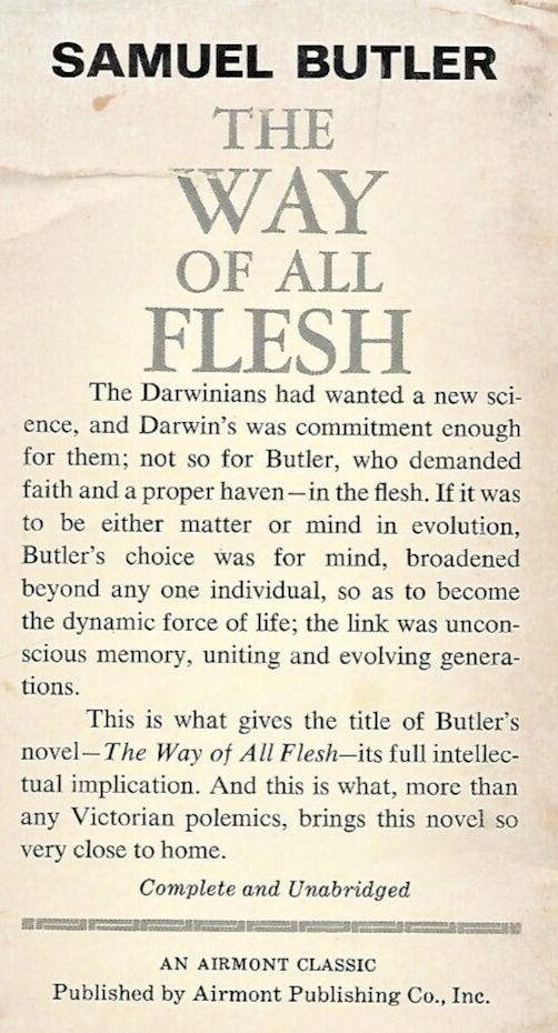 The way of all Flesh 1965 airmont Classic by Samuel Butler"Good"            B-26