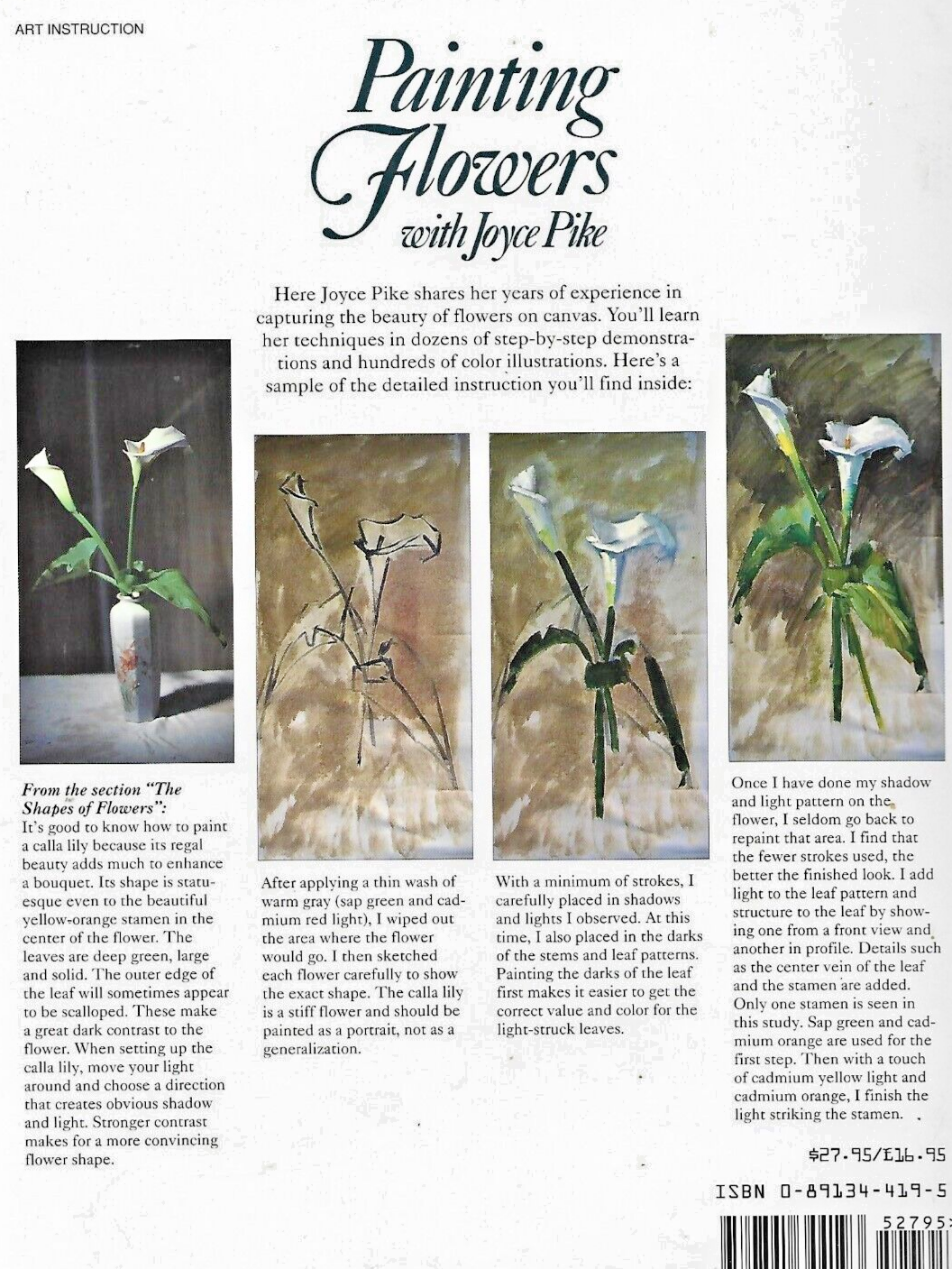 Painting Flowers with Joyce Pike 1992 HC "Mint Condition"                   B-25