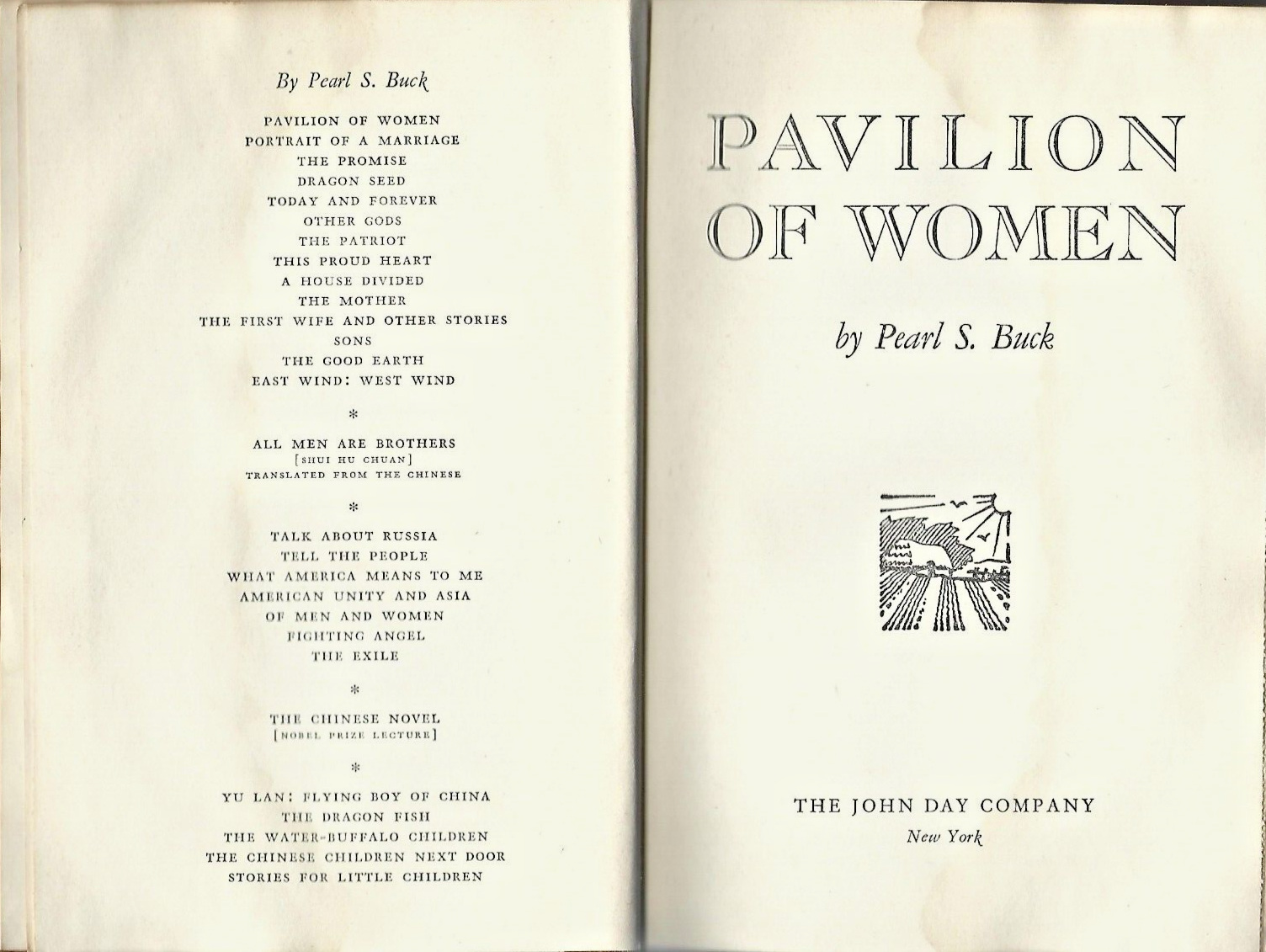 PAVILION OF WOMEN BY PEARL S. BUCK, 1946 HARDCOVER                         B-9