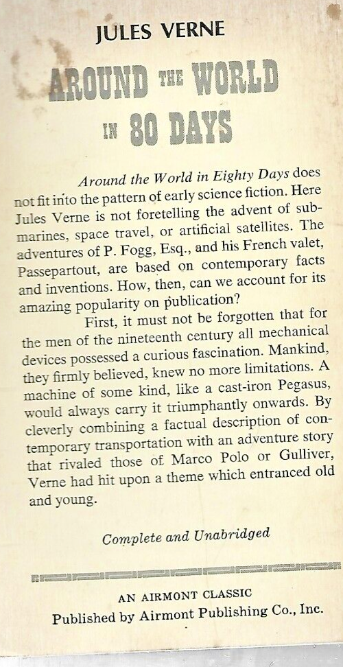 Around the World in 80 Days 1963 Airmont Classic by Jules Verne             B-26