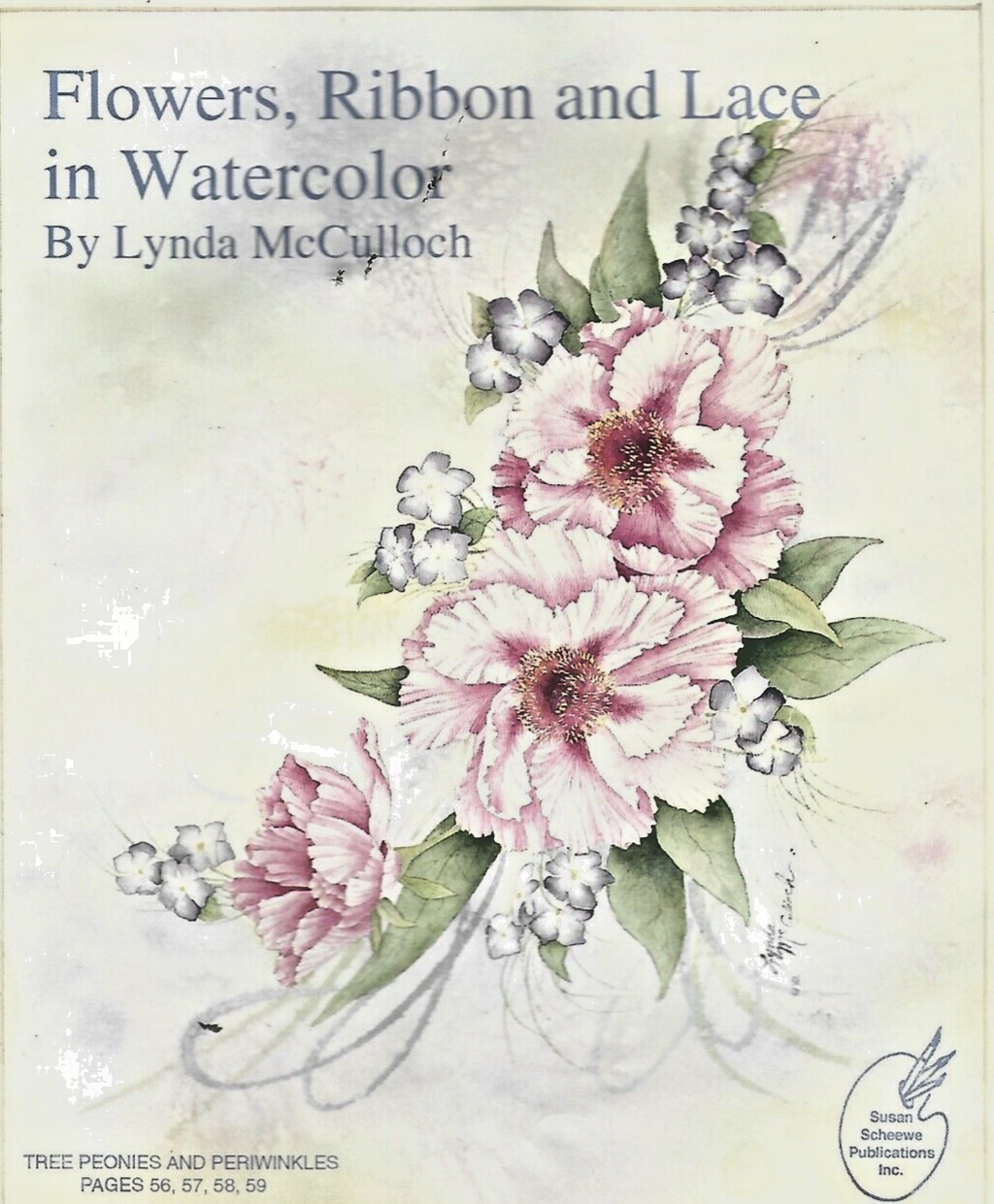 FLOWERS,RIBBON and Lace in Watercolor by Lynda McCulloch                     B-4