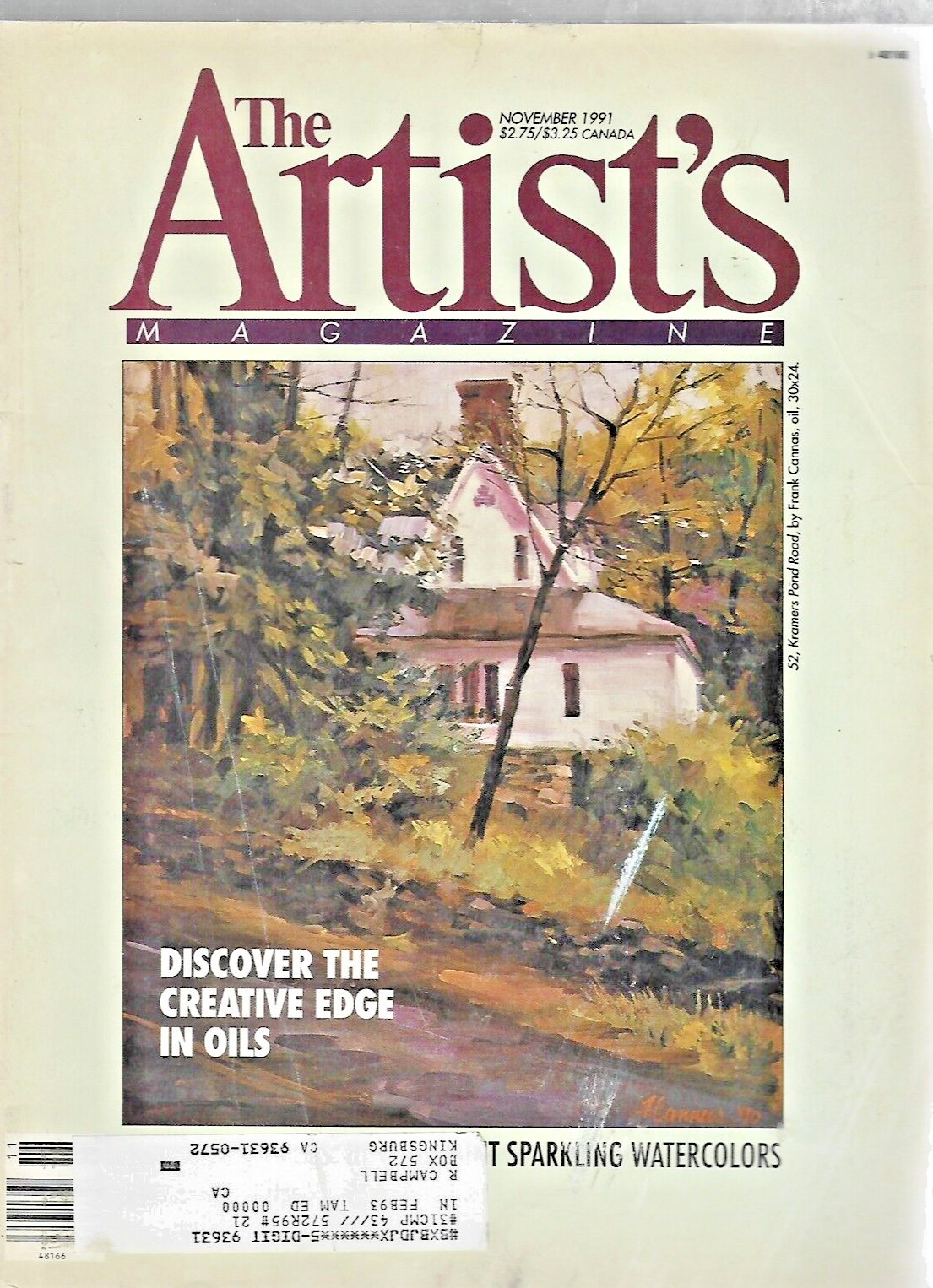 THE ARTIST'S MAGAZINE "10"1991 Magazines ( See Issues Below)   VG  B20