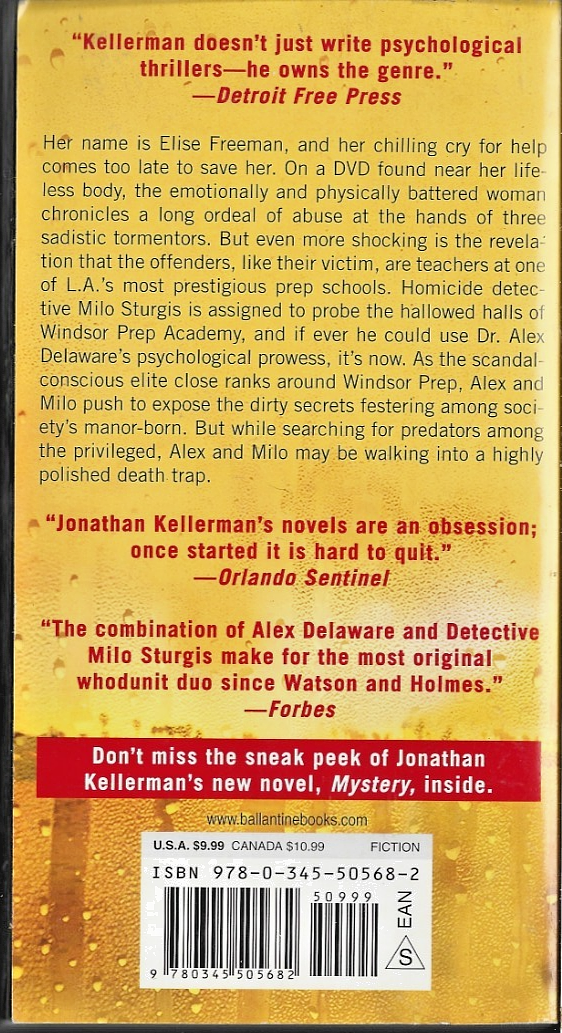 Deception : An Alex Delaware Novel by Jonathan Kellerman VG  B-32