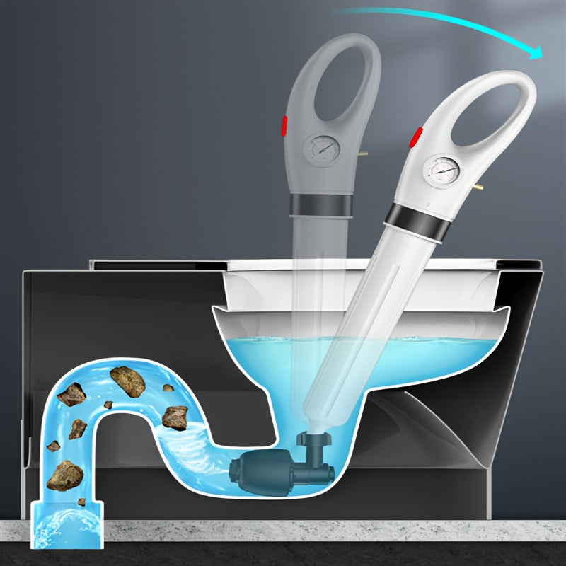 1pc Enhance The Performance Of Your Toilet With High-pressure Air Pump Upgrade Kits, Powerful Drain Blaster Augers, Air Guns, And Manual Drain Cleaning Tools