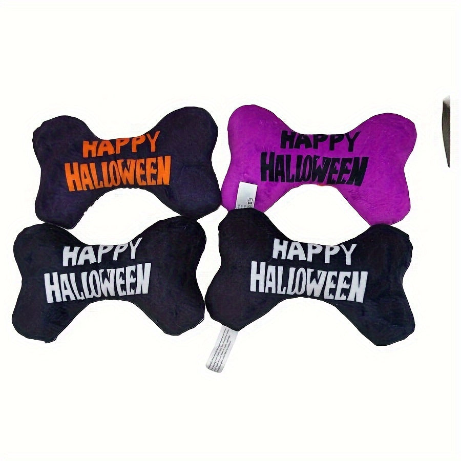 Halloween-Themed Squeaky Dog Bone Toy -