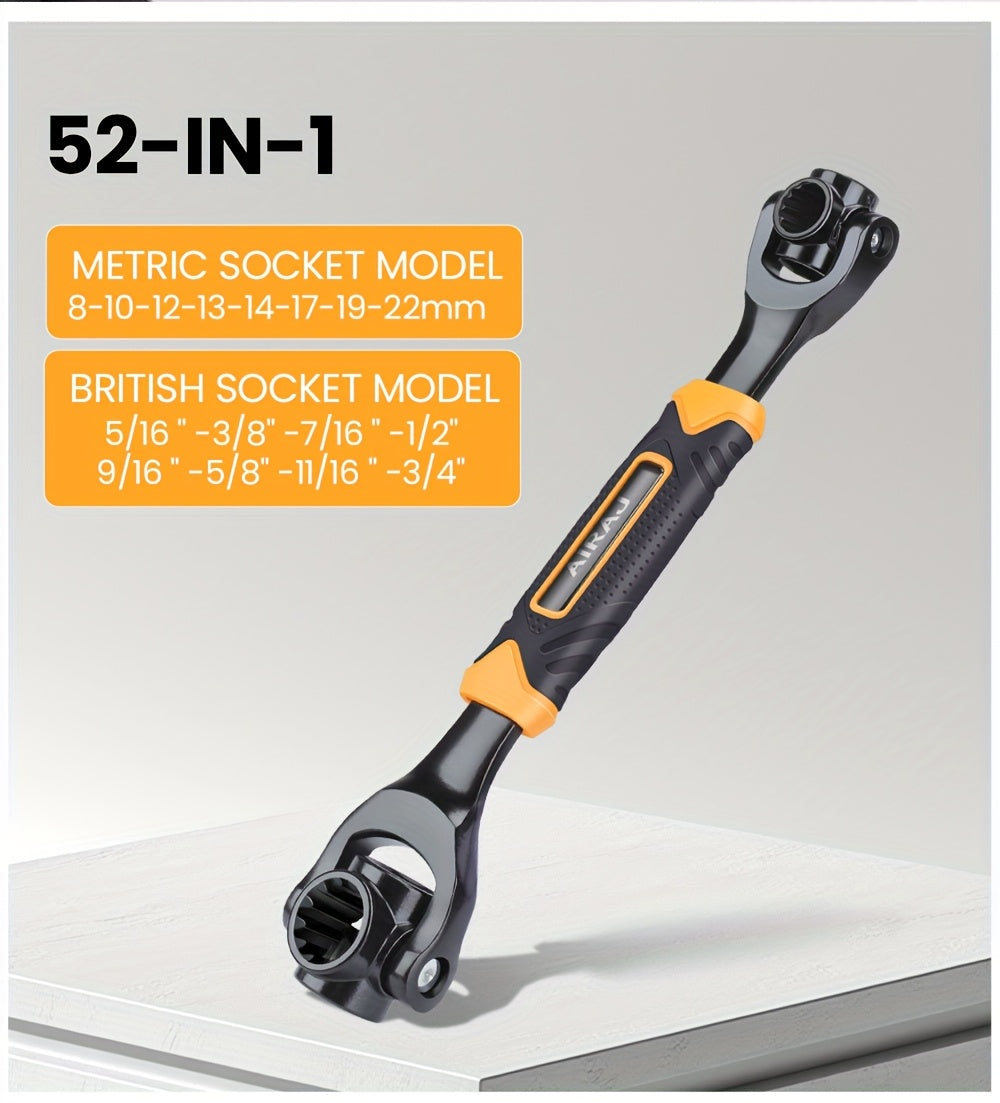 AIRAJ Multi-functional Socket Wrench Head 360 Degree Rotation Automatic Locking Hardness High Torquee Repa