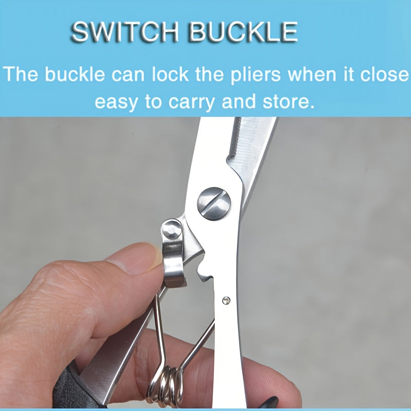 Saltwater Resistant Fishing Pliers with Split Ring Hook Removers, Lanyard & Sheath - Essential Fishing Gear Accessories for Easy Tackle Management