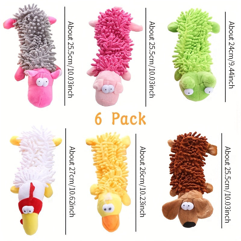 Amazing Pet 6 Pack Dog Squeak Toys,