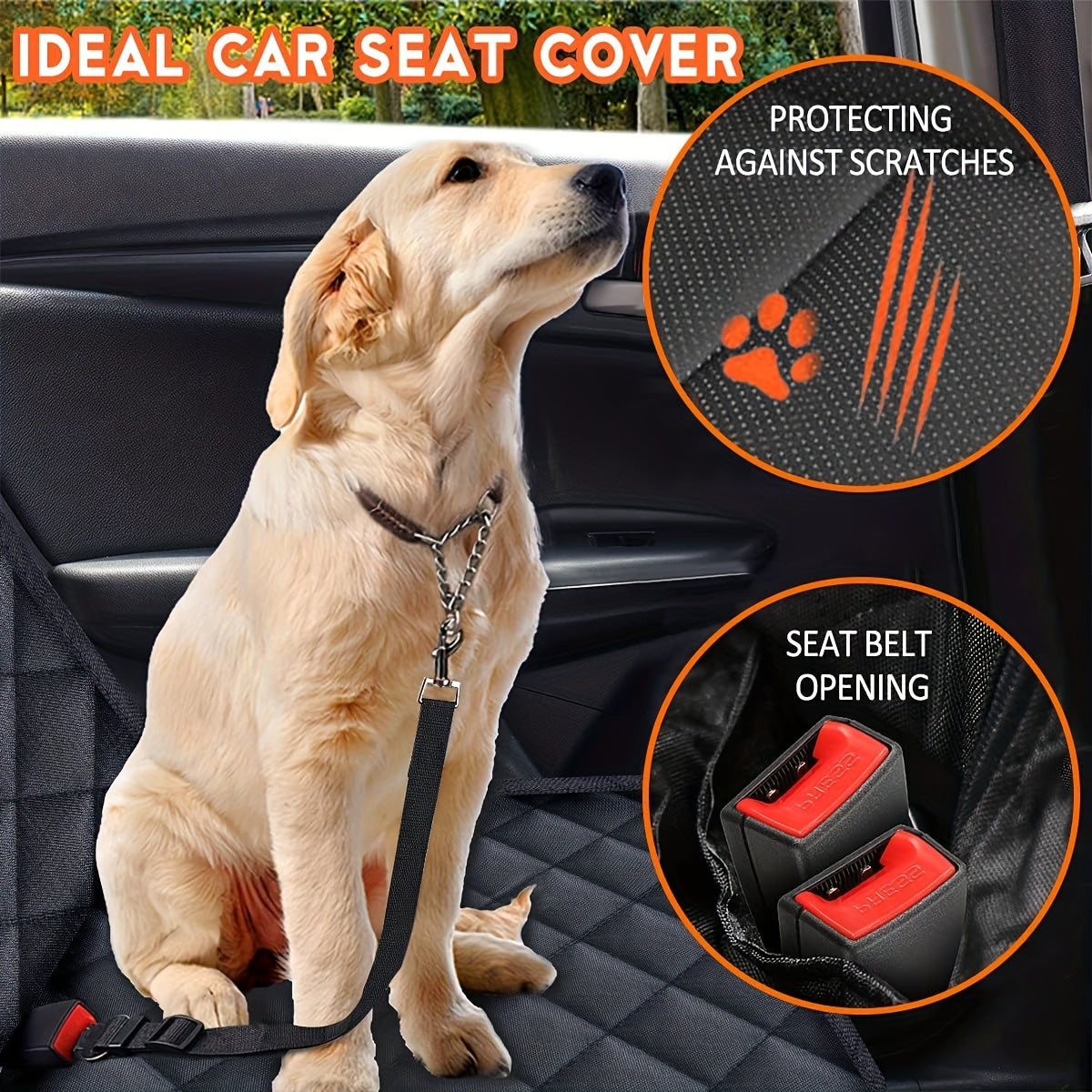 Automotive Pet Pad Rear Seat Double Zipper Pet Cushion Car Dog Mat Vehicle-Mounted Pet Mat