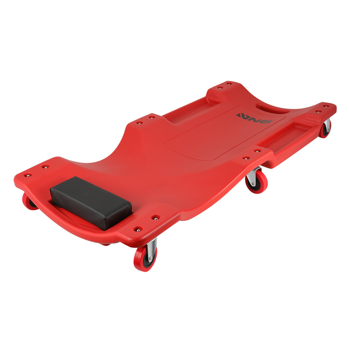 DNA Motoring 350Lbs Capacity Automotive Ergonomic Creeper with Swivel Wheels and Padded Headrest Red