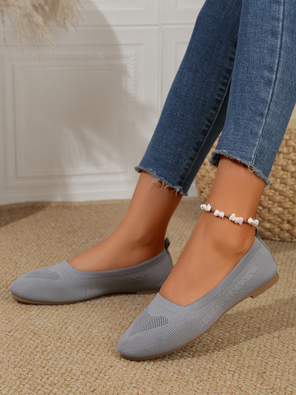 Four Seasons Large Size Women's Shoes New Breathable Casual Flat Soft Sole Comfortable Anti-slip Slip-on Lazy Shoes