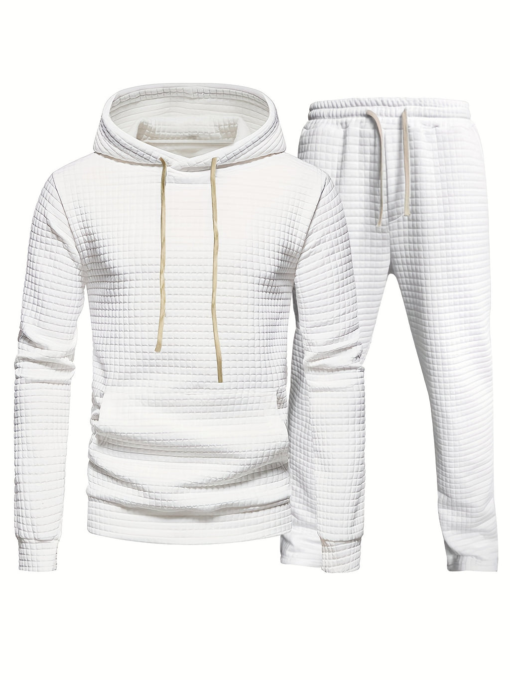 Two-Piece Waffle Jogging Training Sweatsuit Set