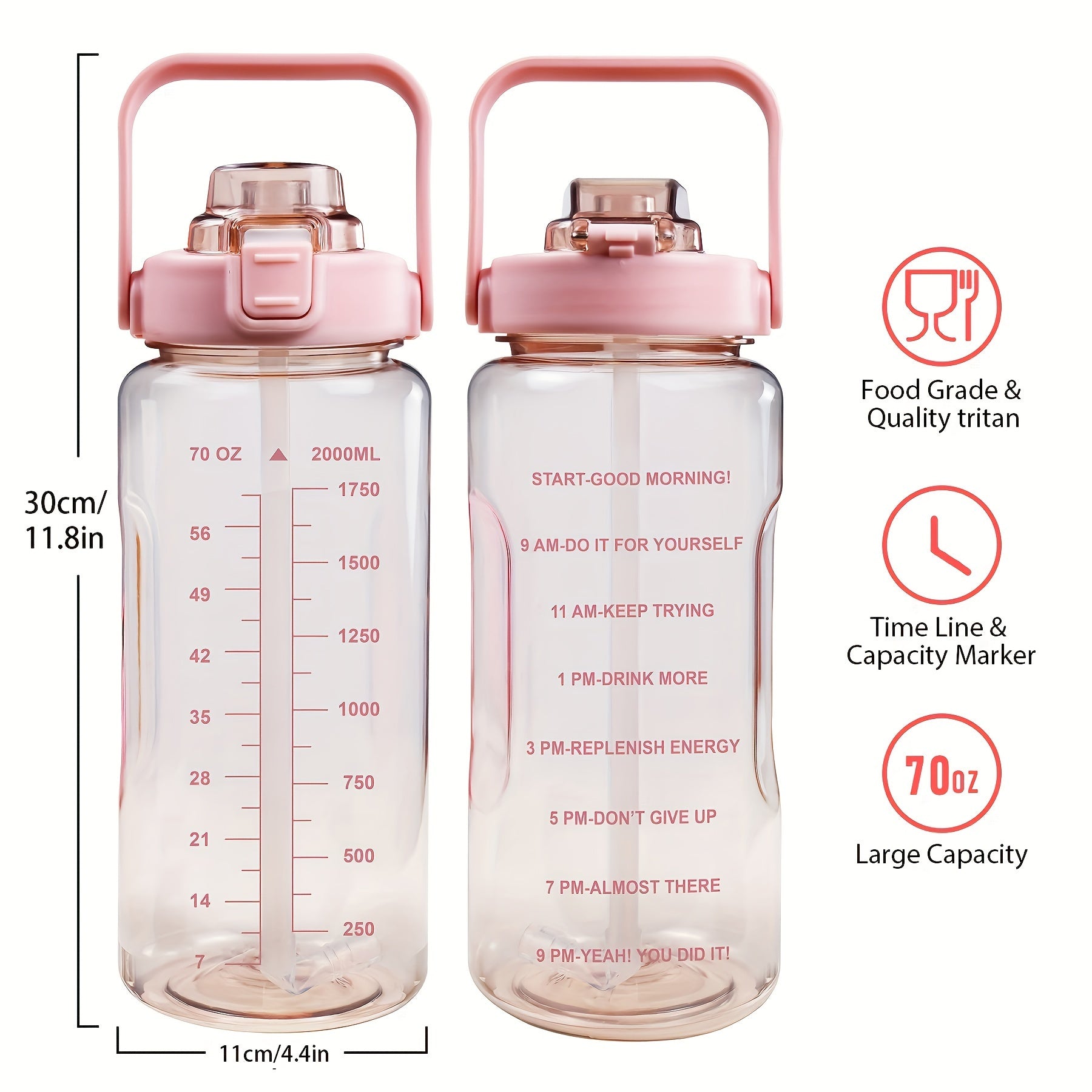 1pc Leakproof Insulated Water Bottle with Straw & Chug Lid - Durable with Storage Sleeve, Easy Carry Handle for All-Day Hydration - Perfect for Sports, Gym & Outdoor Activities