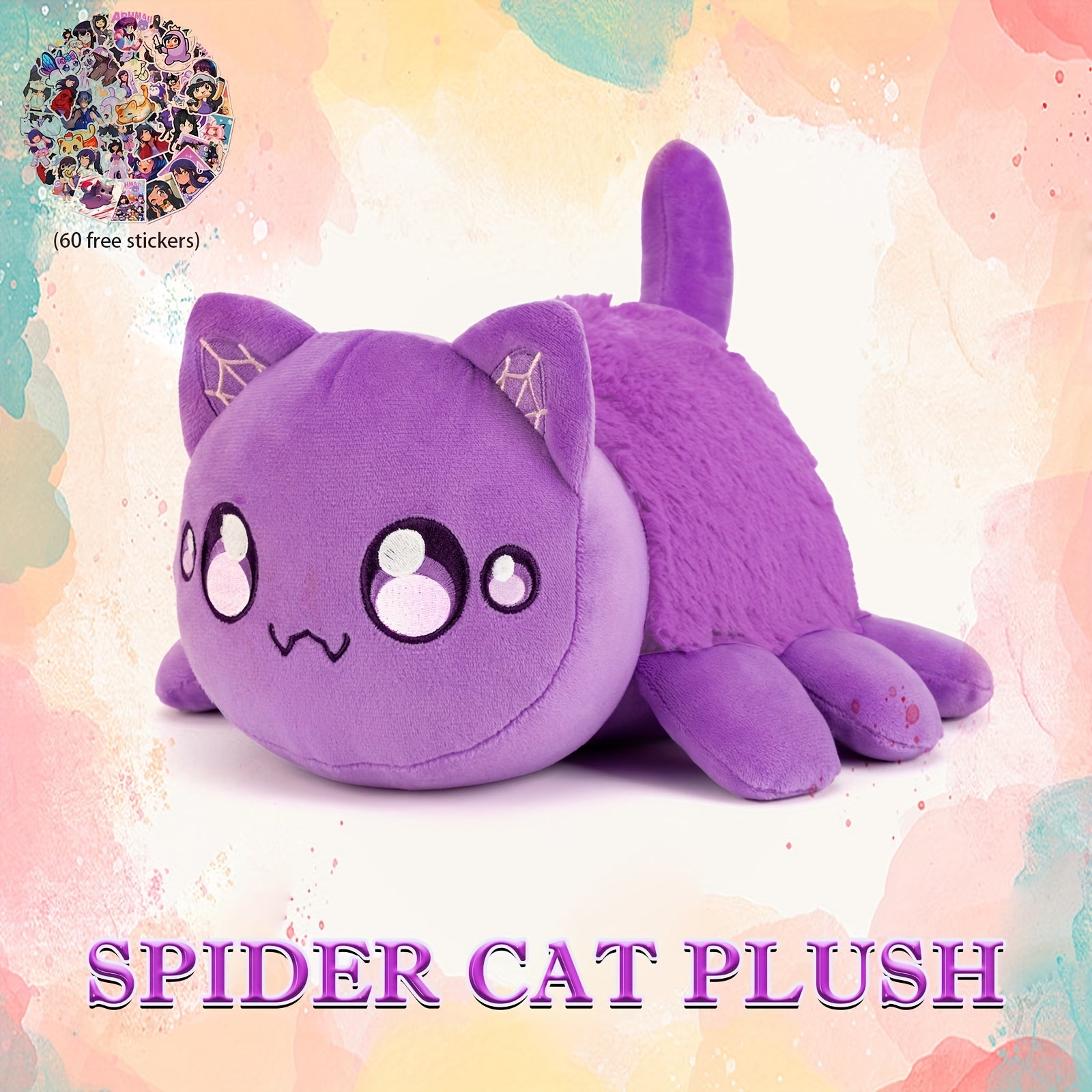 Mee-Meows Collection: Festive Cat Plush Toys - Bat, Spider, Mummy, Purple Sugar Skull, Zombie, and More - Great Gift for Kids & Fans - Ages 0-3
