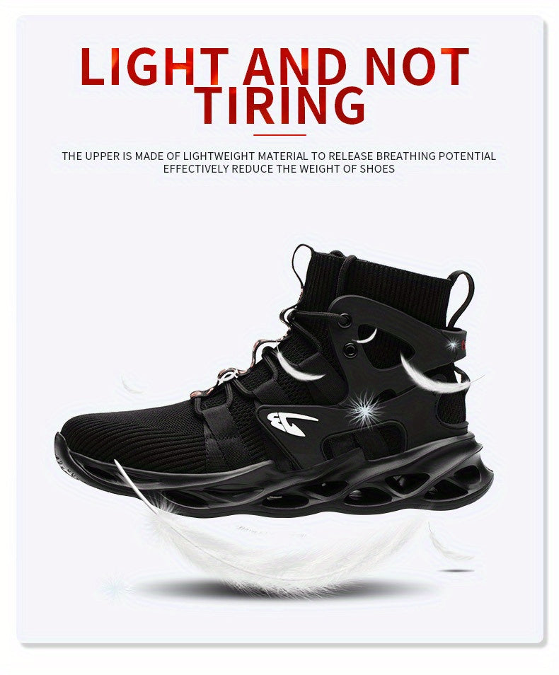 PLUS SIZE Men's Lightweight Safety Resistant Work Boots, Casual Comfortable Blade Boots