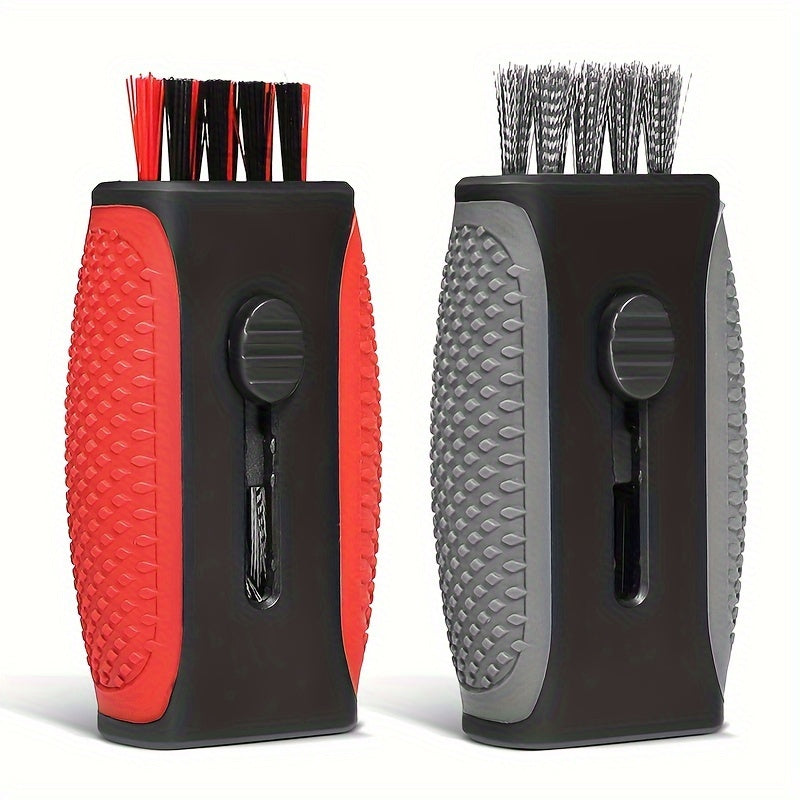 Retractable Pocket Golf Club Cleaning Brush Tool - Wire Brush Club Groove Double Side Cleaner, Golf Accessories