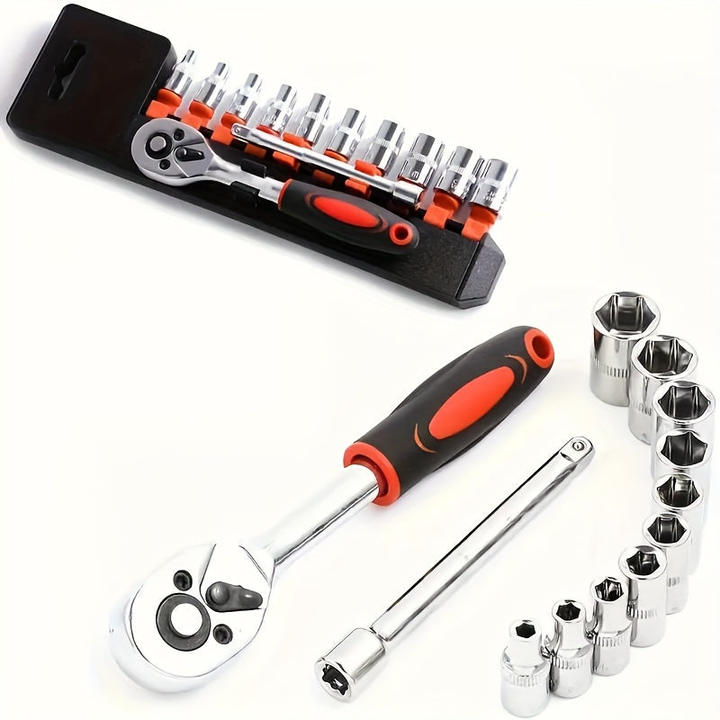 1SET 12-in-1 Xiaofei Auto Repair Tool Set, Quick Ratchet Wrench And Socket Set