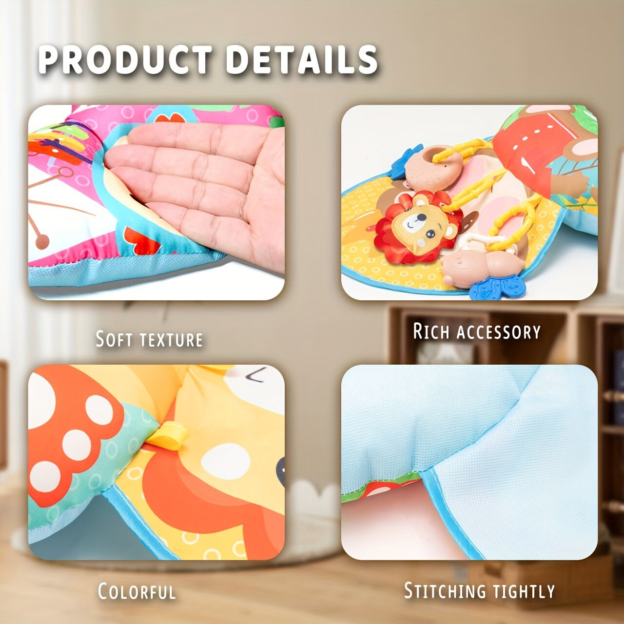 KaboLL Baby Tummy Time Pillow Activity Mat, 0-3 Years Old Developmental