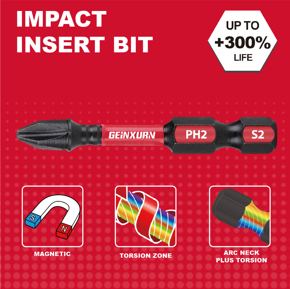 5/10/20pcs 50mm/2Inch Phillips PH2 Impact Screwdriver Bit, For Plastic Products, Woodwork Articles, Metal Works In Family, Factory, Office Etc.