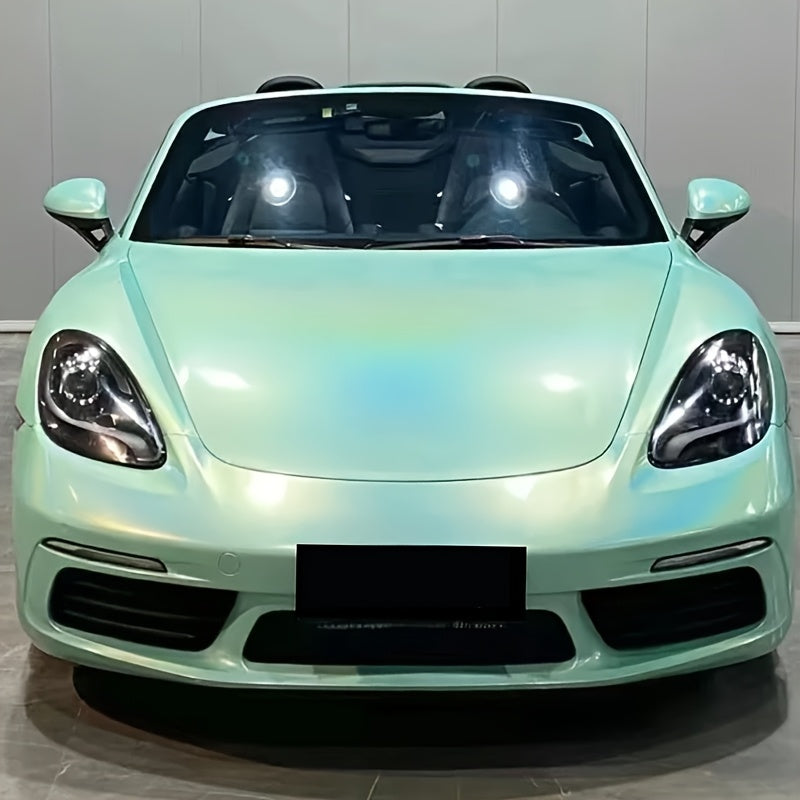 Light Blue Golden Color-Changing Vinyl Packaging Automotive Film (19.69 inches X 59.84 inches) with Bubble-Free Air Release Technology