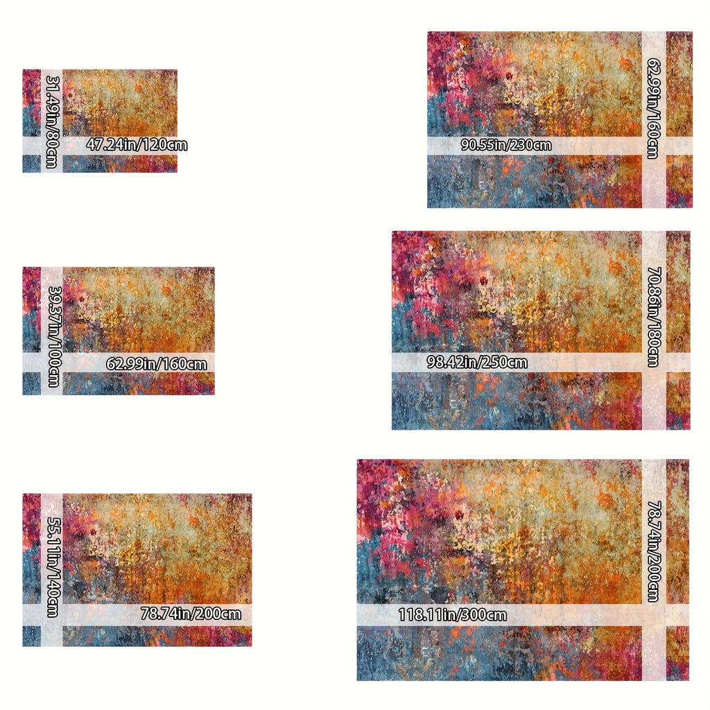 Open Golden Velvet + 800g per square meter + Anti-slip Point Plush Bottom + Bottom Point Plush Floral Pattern Craftsmanship 1pc Golden Velvet Home Decor Modern Abstract Pattern Versatile Decoration Style, Living Room Mat, Sof
