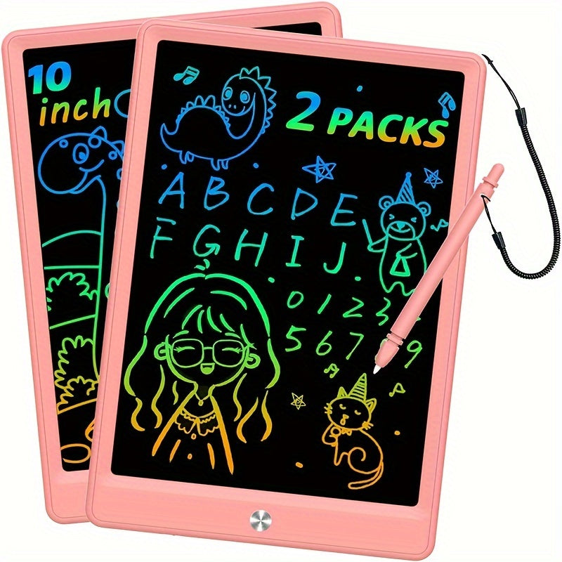 2pcs LCD Writing Board 10 Inches, Toys 3 4 5 6 7 8 9 10 Year Old Boys And Girls, Color Graffiti Board Drawing Board, Gifts For Boys Learning To Walk 3-12 Years Old, Memo Board, Drawing Board