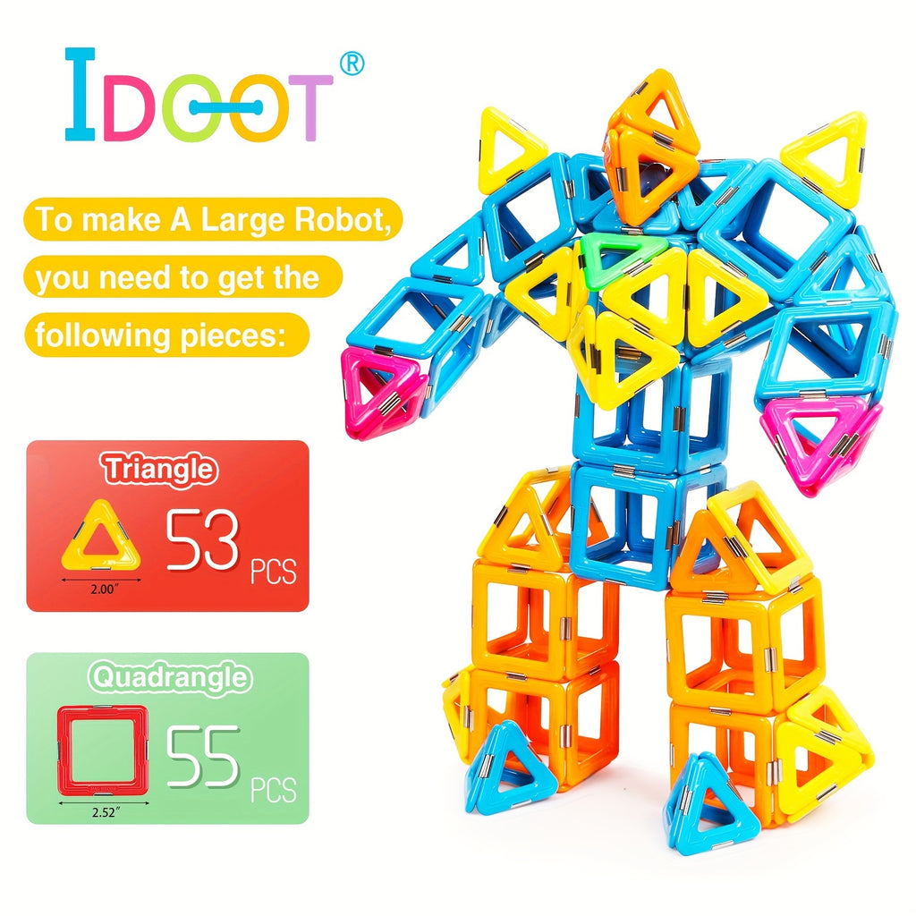 52pcs Magnetic Tiles STEM Sensory Building Toys, Must Haves Educational Game halloween, christmas gift