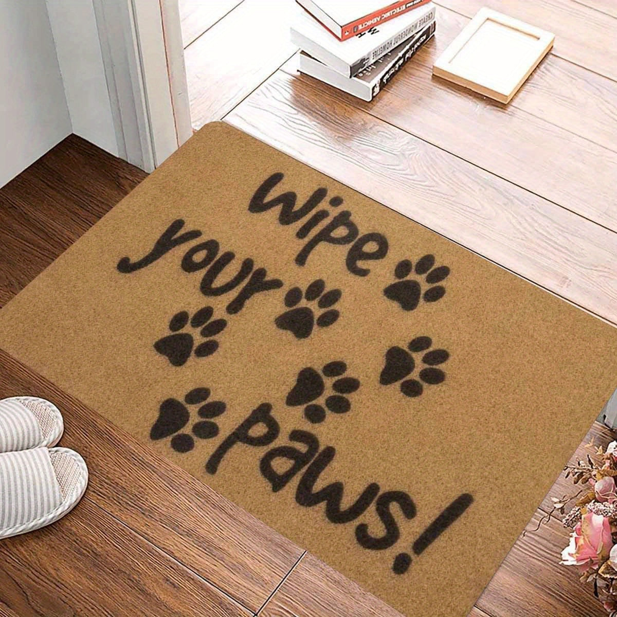 Wipe-Your-Paws Natural-Coir-Doormat Front-Door-Welcome-Mat - Outside Entrance Mat For Muddy Paws Cat Dog Welcome Doormat, 24" x 16" Washable Rugs for Dirty Paws, Non-Slip Absorbent Resist Dirt Carpet for Bedroom Kitchen Home