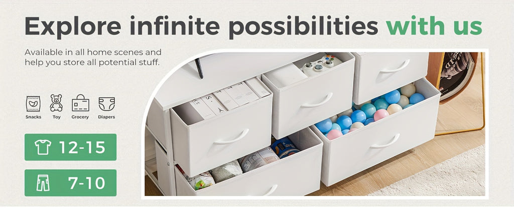 5 Drawers Pet Storage Furniture, Fabric Drawer Storage Cabinet for Pet Toys, Cloths, Foods, Storage Chest Organizer Units,