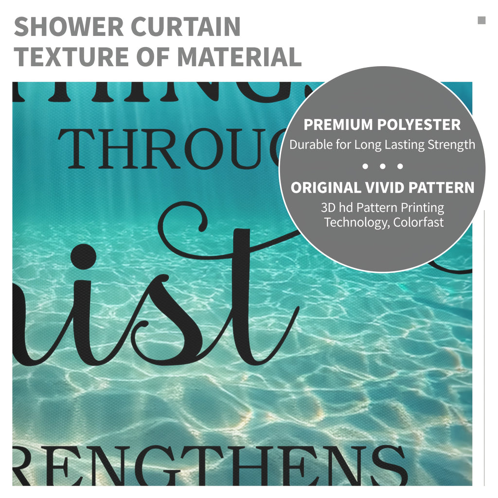 4pcs/1pc Beach Ocean Bible Verse Shower Curtain Set, Blue Ocean Seaside Decor with Inspirational Scripture Quotes, Summer Coastal Seascape Fabric, High Quality Polyester Bathroom Set with 12 Hooks, Non-Slip Rugs, Toilet Lid C