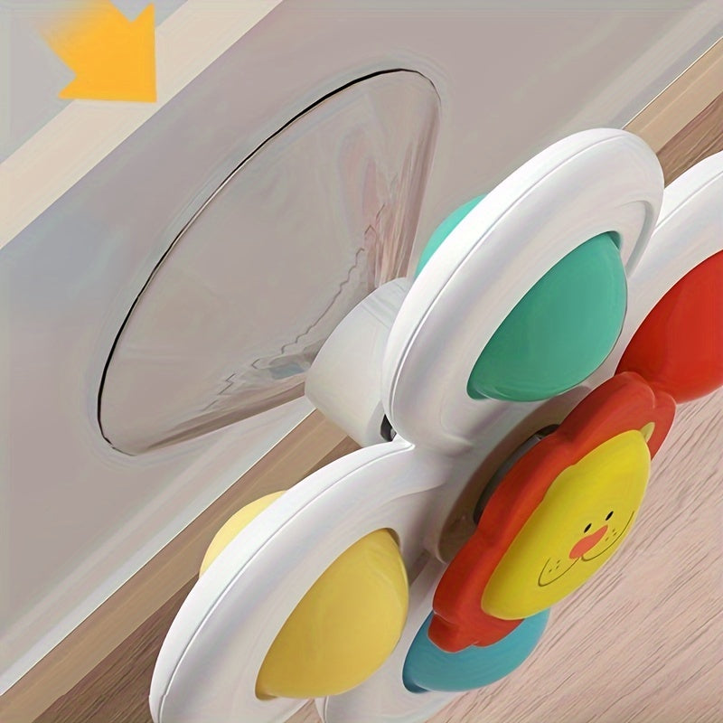 3pcs Kids' Cartoon Animal Suction Cup Spinning Toys Set - Relax, Music & Educational Bath Shower Play, Perfect for Bathtubs, Glass Surfaces & Car Windows - Ideal Gift for Boys & Girls
